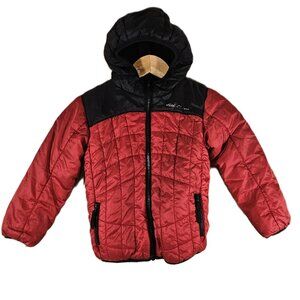 Eddie Bauer Kids Down Fleece Down Jacket XS Red/Black